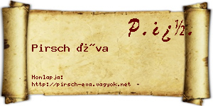 Pirsch Éva névjegykártya